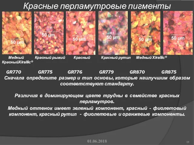 Красные перламутровые пигменты 01.06.2018 Медный Красный рыжий Красный Красный рутил Медный