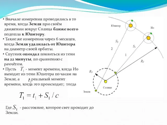 Вначале измерения проводились в то время, когда Земля при своём движении