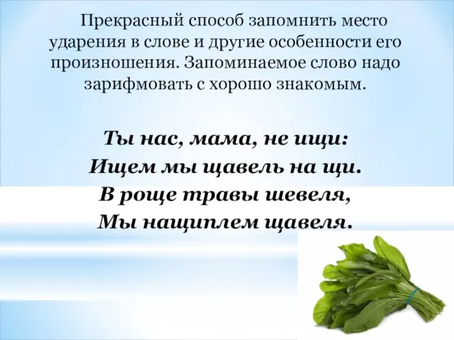 Прекрасный способ запомнить место ударения в слове и другие особенности его