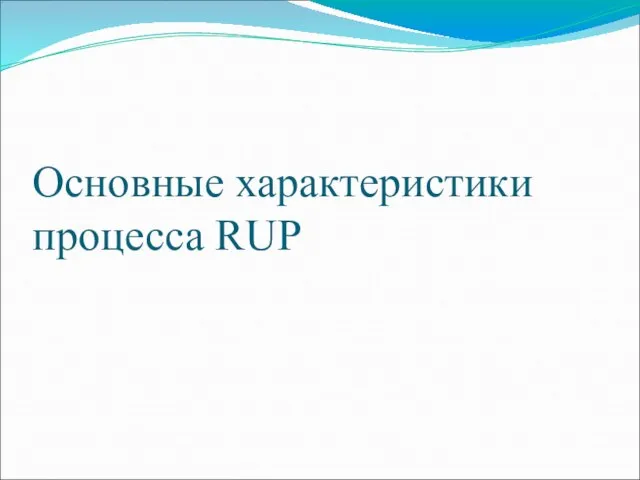 Основные характеристики процесса RUP