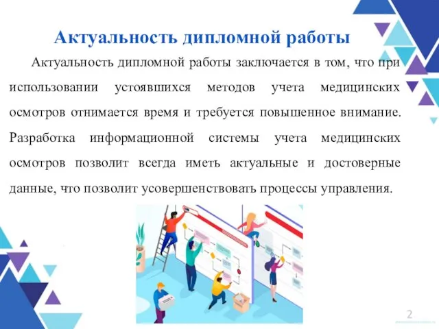 Актуальность дипломной работы заключается в том, что при использовании устоявшихся методов