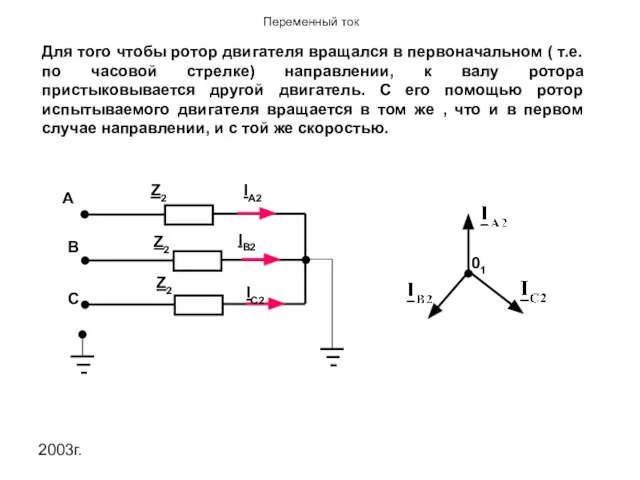 2003г. Для того чтобы ротор двигателя вращался в первоначальном ( т.е.