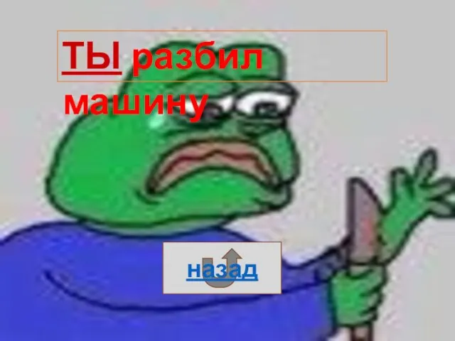 ТЫ разбил машину назад