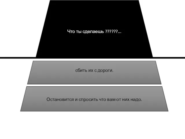 Что ты сделаешь ??????... Остановится и спросить что вам от них надо. сбить их с дороги.