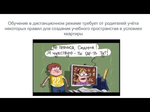 Обучение в дистанционном режиме требует от родителей учёта некоторых правил для