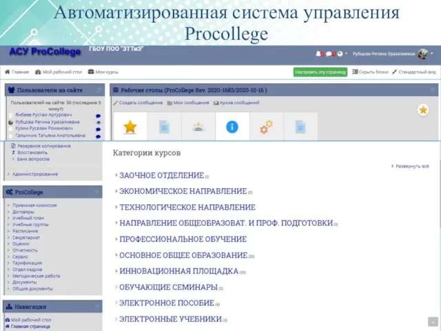 Автоматизированная система управления Procollege