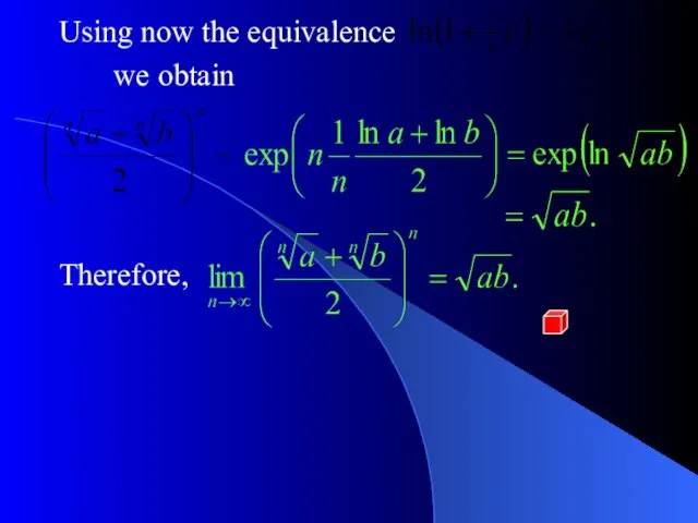 Using now the equivalence we obtain Therefore,