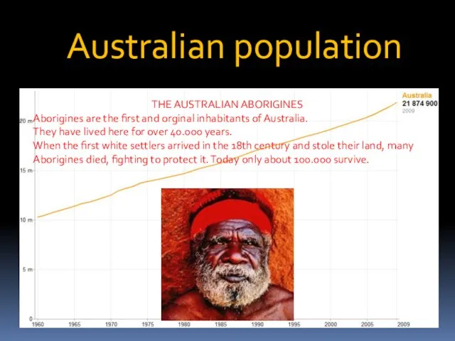 Australian population THE AUSTRALIAN ABORIGINES Aborigines are the first and orginal