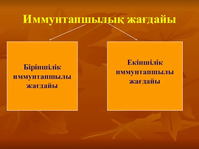 Иммунтапшылық жағдайы Біріншілік иммунтапшылы жағдайы Екіншілік иммунтапшылы жағдайы