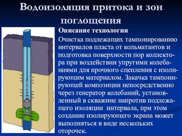 Описание технологии Очистка подлежащих тампонированию интервалов пласта от кольматантов и подготовка