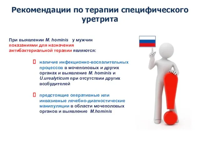 Рекомендации по терапии специфического уретрита При выявлении M. hominis у мужчин