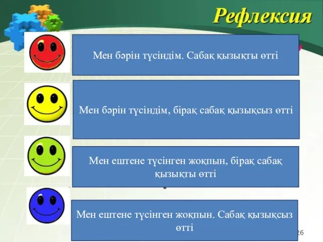 Мен бәрін түсіндім. Сабақ қызықты өтті Мен бәрін түсіндім, бірақ сабақ