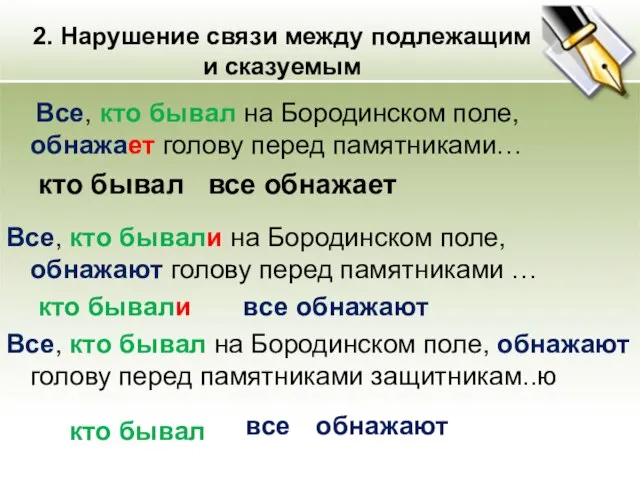 Все, кто бывал на Бородинском поле, обнажает голову перед памятниками… кто