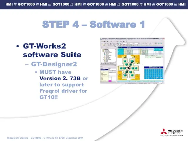 STEP 4 – Software 1 GT-Works2 software Suite GT-Designer2 MUST have