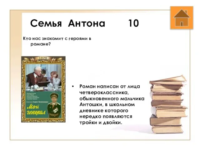 Семья Антона 10 Кто нас знакомит с героями в романе? Роман