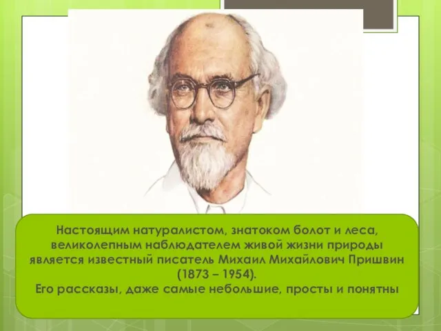 Настоящим натуралистом, знатоком болот и леса, великолепным наблюдателем живой жизни природы