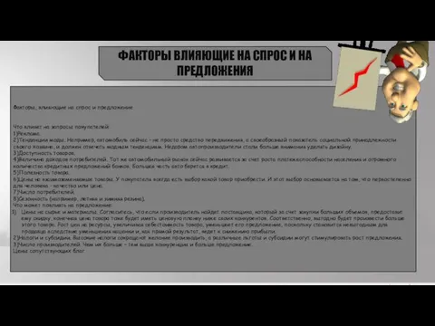 ФАКТОРЫ ВЛИЯЮЩИЕ НА СПРОС И НА ПРЕДЛОЖЕНИЯ Факторы, влияющие на спрос