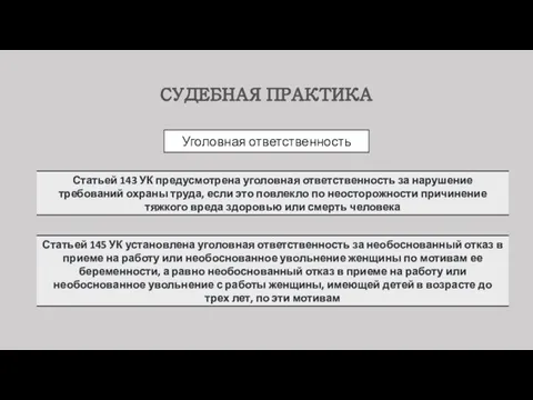 Уголовная ответственность СУДЕБНАЯ ПРАКТИКА