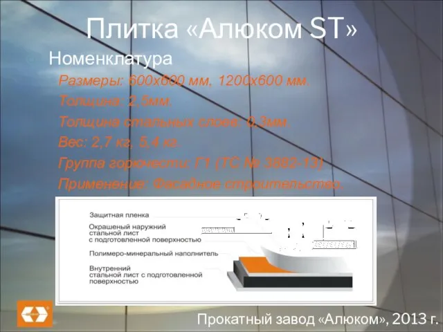 Плитка «Алюком ST» Размеры: 600х600 мм, 1200х600 мм. Толщина: 2,5мм. Толщина