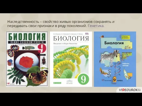 Наследственность – свойство живых организмов сохранять и передавать свои признаки в ряду поколений. Генетика.