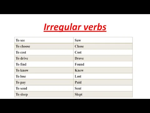 Irregular verbs