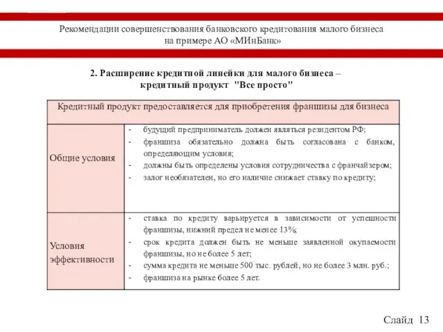 ТЕОРЕТИЧЕСКИЕ АСПЕКТЫ ДЕПОЗИТНЫХ ОПЕРАЦИЙ В КОМЕРЧЕСКОМ БАНКЕ Слайд 13 2. Расширение