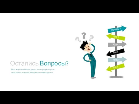 Остались Вопросы? Ваши вопросы помогают делать наши продукты лучше. Наши ответы помогают Вам грамотно инвестировать.