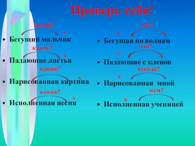 Проверь себя! Бегущий мальчик Падающие листья Нарисованная картина Исполненная песня Бегущая