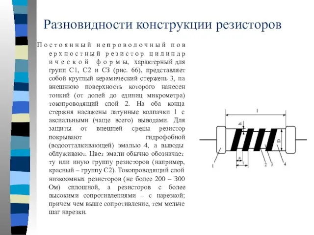 Разновидности конструкции резисторов П о с т о я н н