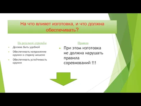 На что влияет изготовка, и что должна обеспечивать? На результат стрельбы