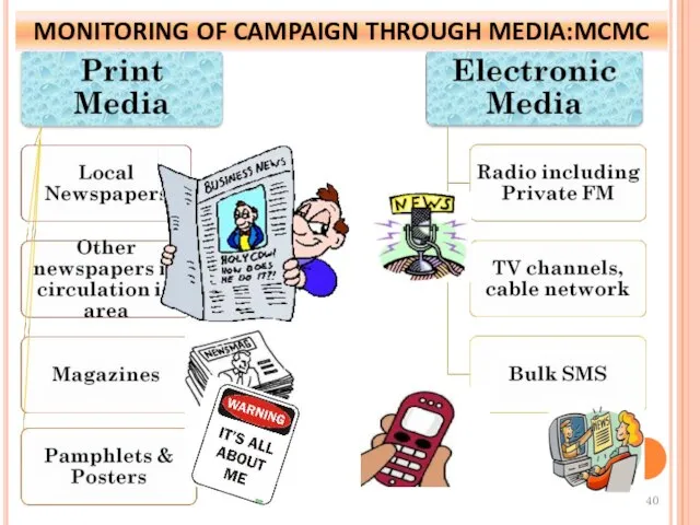 MONITORING OF CAMPAIGN THROUGH MEDIA:MCMC