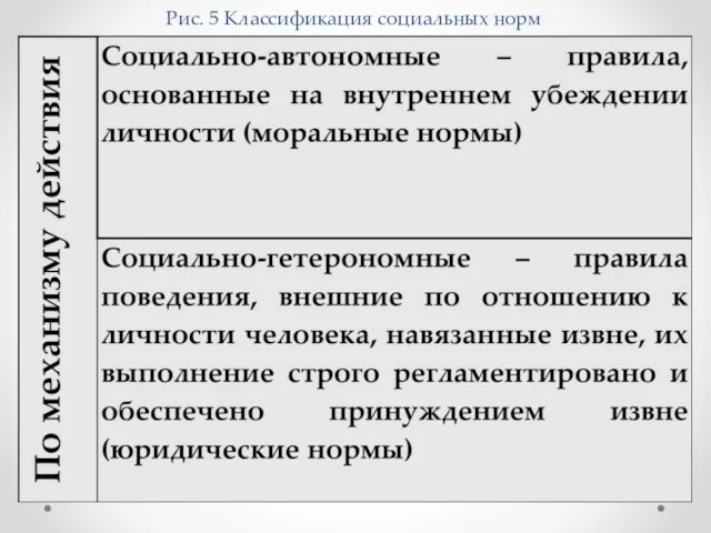 Рис. 5 Классификация социальных норм