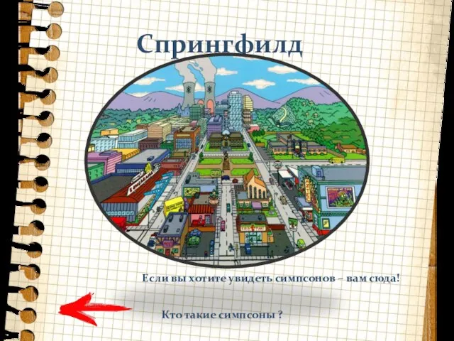 Спрингфилд Если вы хотите увидеть симпсонов – вам сюда! Кто такие симпсоны ?