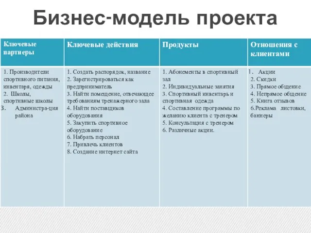 Бизнес-модель проекта