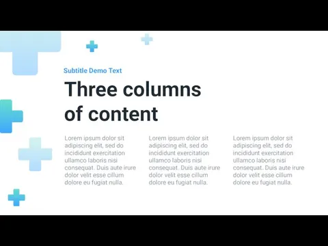 Three columns of content Lorem ipsum dolor sit adipiscing elit, sed