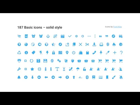 Icons by Font Kiko 187 Basic icons – solid style