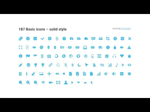 Icons by Font Kiko 187 Basic icons – solid style