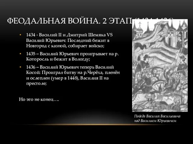 1434 - Василий II и Дмитрий Шемяка VS Василий Юрьевич: Последний