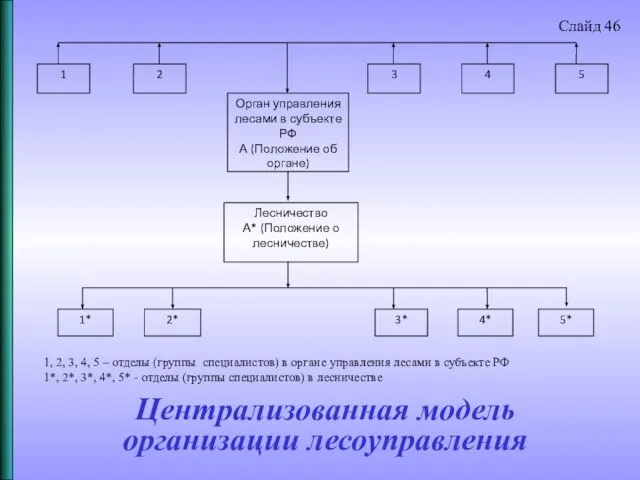 Централизованная модель организации лесоуправления Слайд 46 1, 2, 3, 4, 5