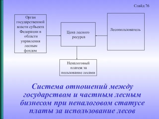 Система отношений между государством и частным лесным бизнесом при неналоговом статусе