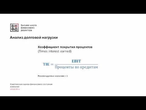 Анализ долговой нагрузки Комплексная оценка финансового состояния компании school.fd.ru