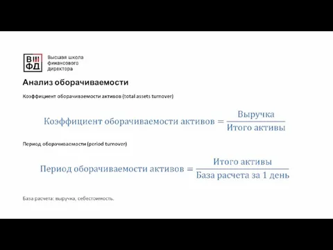 Анализ оборачиваемости