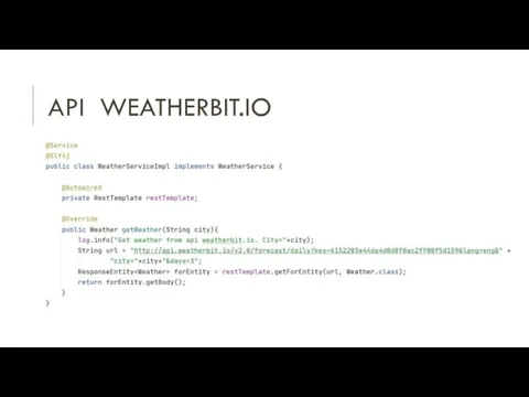 API WEATHERBIT.IO