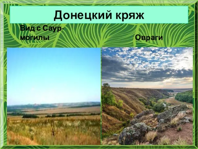 Донецкий кряж Вид с Саур-могилы Овраги