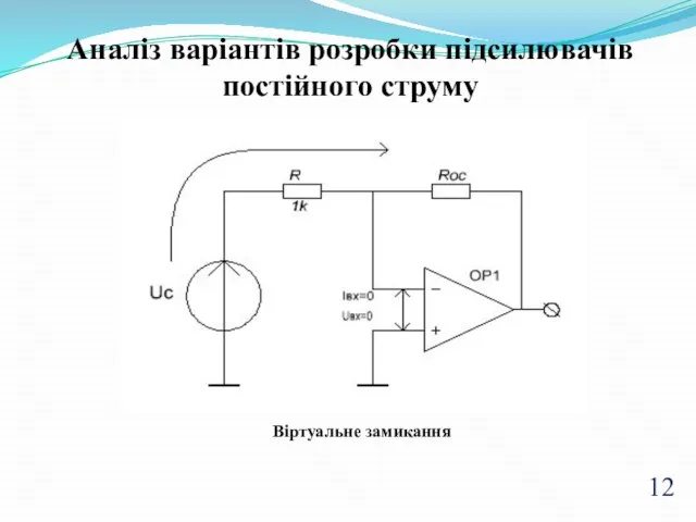 Аналіз варіантів розробки підсилювачів постійного струму Віртуальне замикання