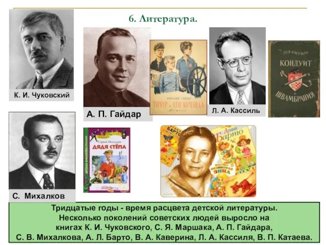 Тридцатые годы - время расцвета детской литературы. Несколько поколений советских людей