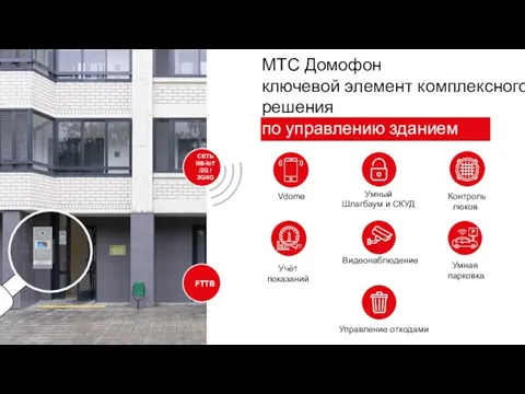 МТС Домофон ключевой элемент комплексного решения по управлению зданием Видеонаблюдение Учёт