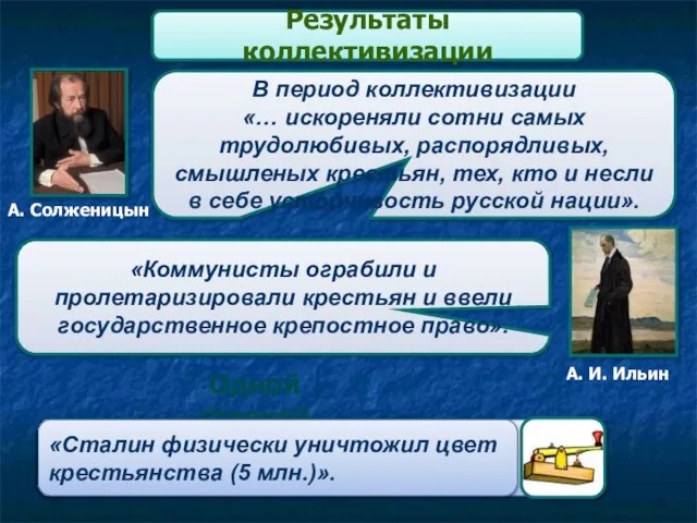 «Сталин разрушил сельское хозяйство страны». Результаты коллективизации А. Солженицын А. И.