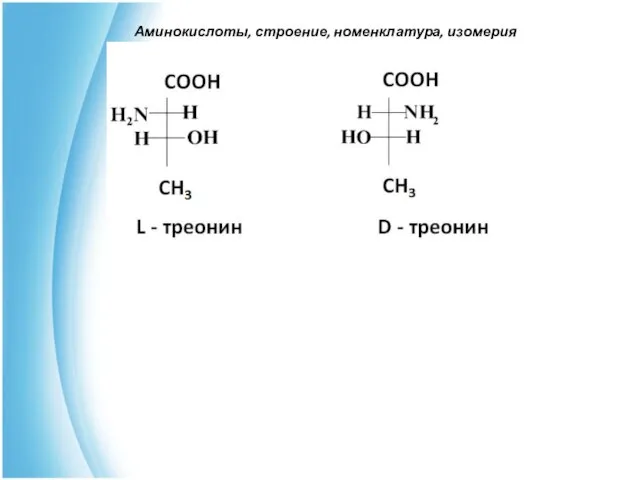 Аминокислоты, строение, номенклатура, изомерия