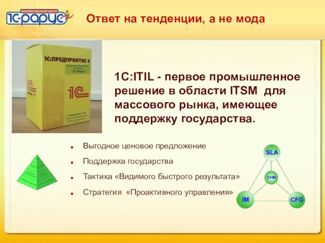 Ответ на тенденции, а не мода Выгодное ценовое предложение Поддержка государства